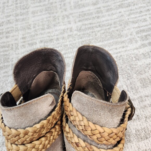 Rebels Calista Suede Leather Braided Buckles Ankle Booties Boots Gray, size 8.5 - Picture 9 of 12